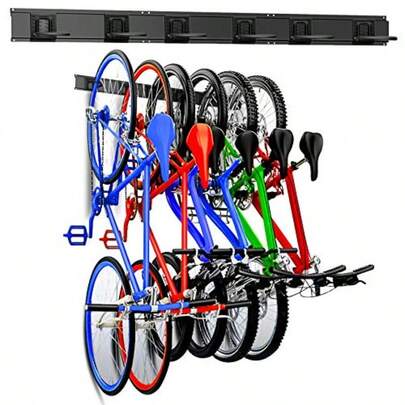 WALMANN Bike Hooks For Garage Wall Vertical 6 Bike Storage Rack Space Saving Wall Bike Mount Holds Up To 300 LBS Pack Of 3