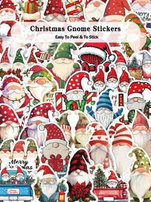 50 pièces Autocollants de gnome de Noël pour scrapbooking, planche à roulettes, guitare, cadeaux de Noël, décoration de chambre
