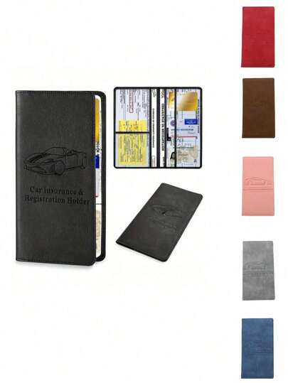 1PC Car Registration And Insurance Card Holder, Vehicle License Document Glove Box Compartment Organizer, Interior Car Accessories For Women Men Teens,Waterproof Car Document Holder For Cards, Driver License