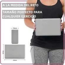 Bloques de Yoga de Alta Densidad , Bloque Para Yoga o Pilates, Yoga Blocks con Correa para Apoyar y Profundizar Posturas, Superficie Ligera, Resistente al Olor y Antideslizante para Yoga, Pilates y Meditación - Gris - Ver 3