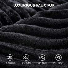 Ovios 55" Oversized Round Chair Lounge Chaise Indoor, No Assembly Required, Cloud Large Circle Chair With Plush Fuax Fur, Fluffy Modern Sleeper Sofa Bed For Reading Yoga, Black (Plush Corduroy Fabric) - 黑色(毛絨燈芯絨布料) - 查看 5