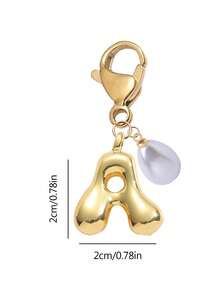 Bubble Buchstaben süßes Buchstaben Halsketten Anhänger A-Z, Glücklicher Kristall Anhänger mit tropfenförmiger Perle, glänzender Legierung Taschenanhänger / Rucksackanhänger / Schlüsselanhänger / Schlüsselring / Auto Anhänger / Geldbörse Accessoire, stilvoller vielseitiger Schmuckgeschenk für Frauen, Mädchen, Teenager, perfekt für den täglichen Gebrauch, Taschendekoration, Schule, Arbeit, Reisen, Geburtstag, Valentinstag, Weihnachten, Neujahrgeschenkidee