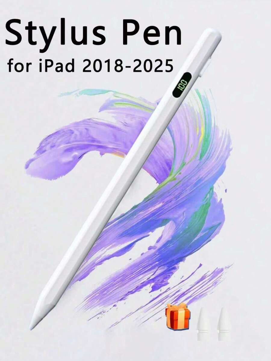 适用于苹果设备的触控笔，兼容 iPad 2018-2025，兼容 Apple Pencil，电池续航时间长，支持 USB-C 快速充电，具备倾斜和防误触功能，兼容 iPad 6-11 代、iPad Pro 11/12.9/M4、iPad Air 3/4/5/M2/M3、iPad mini 5/6/7 – 白色，是送给母亲、家人、朋友、孩子、生日、节日手机的理想礼物。 - 白色 - 查看 1