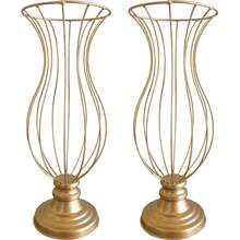 2 Vases With 45cm Frame And Jars For Luxury Decoration, Wedding Party - Silver - View 2