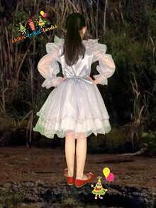 Disfraz para Niña, Eso it Payasa Terror Halloween it para Niña, Conjunto Delux - Gris - Ver 2