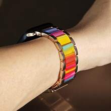 Stainless Steel Metal Watch Band Compatible With Apple Watch, Suitable For Office, Fitness, Party, Women/Men Fashion Rhinestone Design, Fits For Apple Watch S10/Ultra 1/Ultra 2/S9/S8/S7/S6/S5/Series 4/SE, 40mm/41mm/42mm/44mm/45mm/46mm/49mm Dial Size, Includes Strap Removal Tool For Easy Adjustment