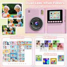 儿童数码玩具相机多功能玩具小型摄影儿童相机仿真单反造型角色扮演家用必备 - 彩色 - 查看 8
