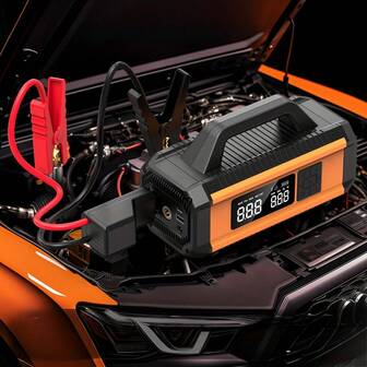 Arrancador de Partida com Compressor de Ar Portátil, Carregador de Bateria Automotiva Multifuncional 12V/Inflador de Pneus/Bateria Portátil 14,8V 2500mAh, Carregamento/Descarga USB/Fonte de Alimentação DC, Inflador de Pneus 150PSI com Manômetro Digital e Luz de Trabalho LED, Arrancador de Partida Sem Fio para Carros/Veículos/Motocicletas/Tratores. Acessórios Automotivos/Presente.