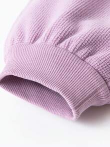 mini bala Baby Fleece Sweatpants Soft Warm Cozy Spring Pants Comfortable Daily Wear - Pink Purple - View 5