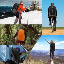 Mochila Senderismo, Mochilas Impermeable de 50L Gran Capacidad, Mochila de Camping para Hombre y Mujer, Mochilas con Múltiples Bolsillos para Montañismo, Escalada, Viaje al Aire Libre - Negro - Ver 9