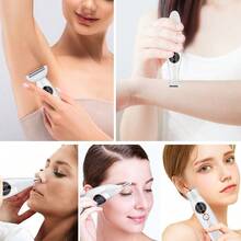 1pc USB Rechargeable 5W Electric 5-In-1 Multifunctional Lady Eyebrow Trimmer, Intimate Hair Removal Razor - White - View 12