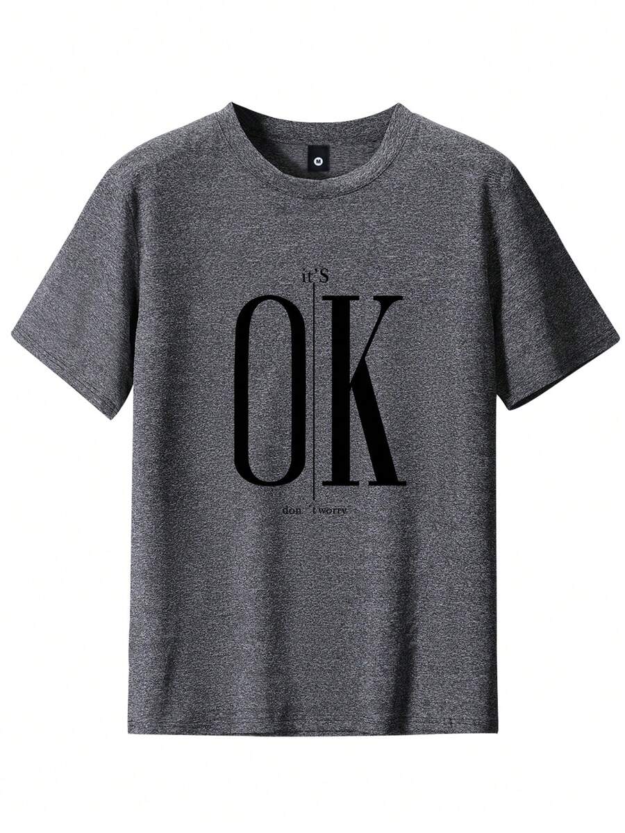 男士常规款短袖 T 恤，带有个性化字母印花图案，时尚休闲装，适合外出，适合跑步、高尔夫、钓鱼、篮球、露营、健身、游泳、海滩，是送给丈夫或男朋友的绝佳礼物