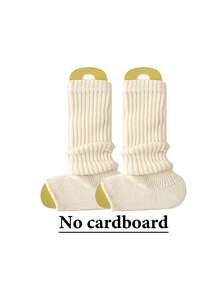 1 Pair Vertical Striped Knit Leg Warmers, Personalized Subculture Y2K Style