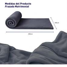 Cobija Matrimonial, Franela de Alta Calidad, Frazada Cómoda y Calientita Tejido Suave y Cálido, Manta de% Poliéster Ultrasuave, Calidad Premium (1, Gris, Matrimonial) - Gris - Ver 2