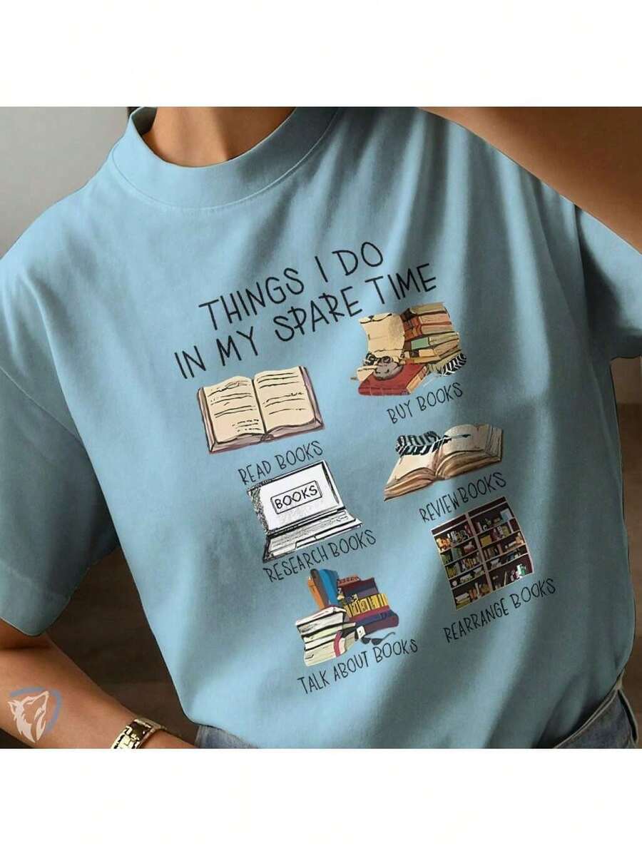 Literary Geek T-Shirt | Creative Fashion For Book And Reading Lovers - 淺藍色 - 查看 1