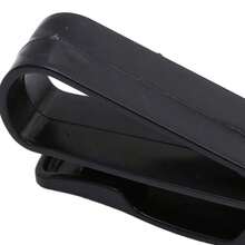 1 Pc Black Car Sun Visor Glasses Holder - Sunglasses Mount With Ticket Card ClipMulti-Functional Interior Organizer - Holds Eyewear/Tickets/CardsEasy Install Secure Clip - Durable For Daily Commutes & TripsStylish Black To Match Car Decor - Keeps Essentials Handy For Drivers - Black - View 8