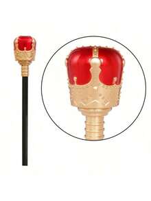 Capa de carnaval de 130 cm x 90 cm, disfraz de príncipe o rey con corona, varita y chal para actividades, fiestas y actuaciones, disfraces de Halloween y accesorios