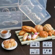 16 Piece Mini Food Themed Silicone Mold Set, Suitable For Resin Crafts - Epoxy Resin Casting, Croissants, Donuts, Macarons, And Cream Puff Shapes - DIY Baking And Chocolate Molds, Suitable For Clay Modeling, Sugar Flipping, Soap Making, And Cake Decoration - 16pcs - 查看 5