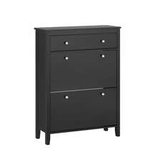 Shoe Cabinet Shoe Rack Shoe Storage Cupboard Organizer Unit With Drawers Black W80 X D25 X H108cm FSR89-SCH - Black - View 12
