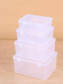 1pc Multi-Functional Transparent Plastic Box - Various Sizes, For Organizing Beads, Crafts, Diamond Painting, Earphones, Cables, Chargers, Small Office Desktop Items Storage. Christmas