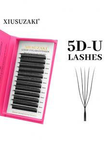 Nối mi giả 3D/4D/5D hình chữ U/W, 12 hàng, làm từ lông chồn, độ dày cao. - màu đen - Xem 9