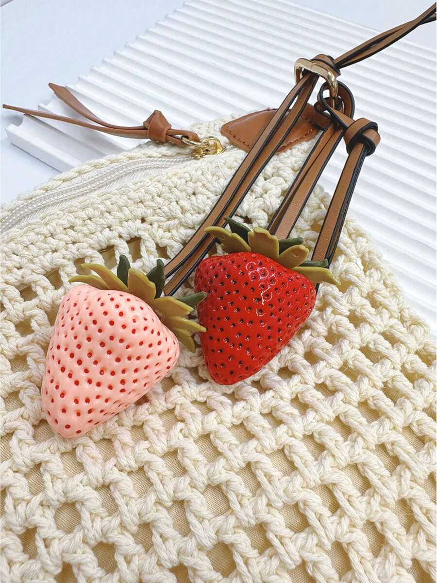 小号树脂草莓可爱吊坠树脂钥匙扣包包饰品适合婚礼生日婴儿洗礼旅行纪念品毕业乔迁派对等场合秋季 Y2K - 彩色 - 查看 1