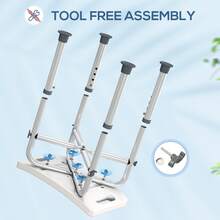 HOMCOM Shower Chair For The Elderly And Disabled, Adjustable Padded Shower Stool With Built-In Handle And Non-Slip Suction Foot Pads - Grey - View 4