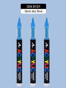 GuangNa Bộ 2/3/4/24 bút dạ acrylic đầu thẳng, đầu mềm, màu bền, mực dễ pha trộn. Thích hợp cho vẽ trên vải bố, đá, gỗ, thủy tinh, gốm sứ, vải và các dự án DIY. - Nhiều màu - Xem 16