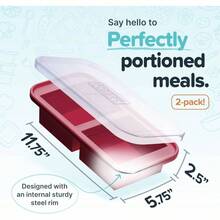 2 Cup Silicone Freezer Tray With Lids, Storing Lasagna, Leftovers, Sauces, Portioned Meals And More, Silicone Soup Freezer Molds Meal Prepping - Aqua - 2 - Pack - Nam việt quất + Gói 2 - Xem 2