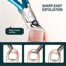 Razor Sharp Stainless Steel Cuticle Nippers - Professional Hypoallergenic Precision Nail Care Tool For Easy Exfoliation And Trimming Of Hangnails And Dead Skin - Blue - View 3