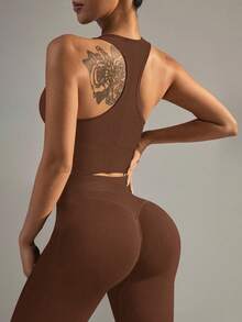 Yefecy 瑜伽健身套装无缝运动文胸和塑身高腰紧身裤