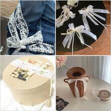 White Lace Ribbon Crafts, Vintage Cute Fabric Lace Trim Sewing, Wrapping, Wedding Bridal Decoration, Floral Bouquet,(10 Yards, Style 1) - 樣式 1 - 查看 7