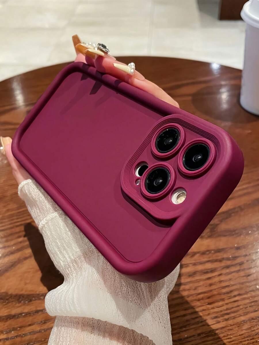 Minimalistisches, verstärktes Anti-Sturz-Hülle in Burgunderrot, weich, kompatibel mit iPhone 16 Pro Max/16/16 Pro/16 Plus/16E/15/15 Plus/15 Pro/15 Pro Max/11/12/13/14 Pro Max/XS/XR/11 Pro/11 Pro Max/12 Pro/12 Pro Max/13 Pro/13 Pro Max/7 Plus/14 Pro/14 Pro Max/14 Plus/7 Plus/8 Plus/8/SE2/13 Mini/12 Mini, 17/17 Pro/17 Pro Max/Air Anti-Kratzer Soft Shell - Bordeaux - Übersicht 1