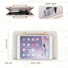 Straw Clutch Purses Women Summer Beach Bag Woven Evening Handbags Top Handle Shoulder Bag Vacation - 開始 - 查看 3