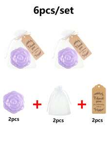 18pcs/Set, Bridal Shower Favors Rose Design Mirrors Plastic Compact Mirrors Bridal Thank You Cards With Organza Bags Wedding Party Gifts Bridesmaid Gifts For Guests Bridal Party Supplies - Purple - View 10
