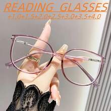 Women's Large Frame Blue Light Blocking Multi-Focus Reading Glasses - Round/Rectangular Color-Changing Edge Design, +1.0 To +5.0 Magnification, Anti-Fatigue Suitable For Digital Devices, Computers, And Book Reading - Fashionable And Durable Full Frame - Màu xám trong suốt - Xem 4
