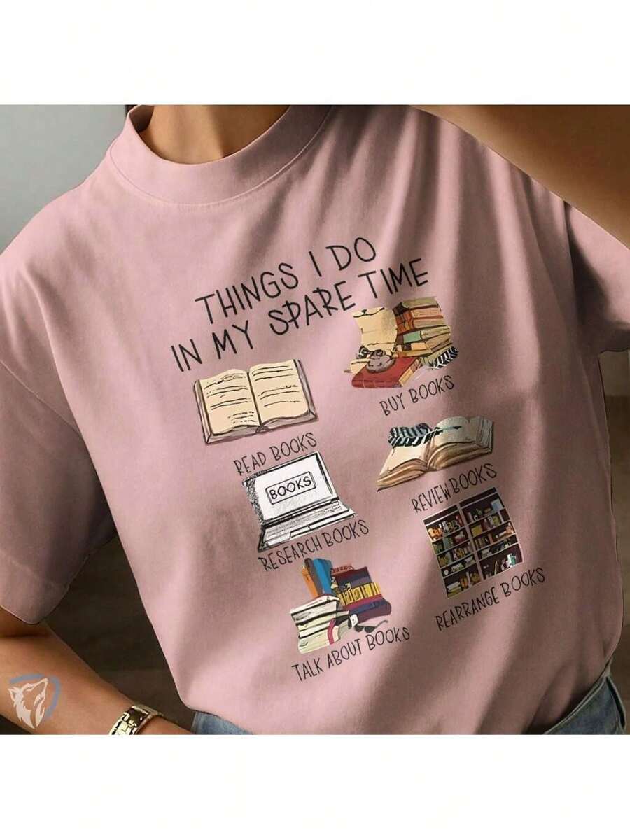 Literary Geek T-Shirt | Creative Fashion For Book And Reading Lovers - 粉色 - 查看 1