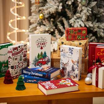 1pc Christmas & Halloween Decorative Fake Book, Modern Minimalist Decor, Creative Tabletop Accessory, Photography Prop