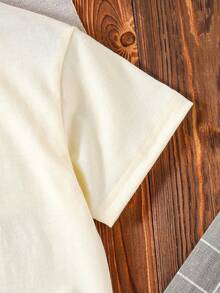 Camiseta de manga corta casual de verano con estampado de araña para niño pequeño - Albaricoque - Ver 4