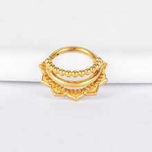 1pc Elegant Nose Rings Stainless Steel Round Thorns Nose Rings Cartilage Hoop Earrings Segment Septum Clickers Piercing Men Women Jewelry