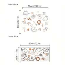 1 件异想天开的海洋生物和卡通动物墙贴 - 自粘 PVC 贴花，带有柔和色调的卡通鱼、水母和海洋生物 - 非常适合青少年卧室或客厅装饰、青少年房间装饰 | 俏皮设计 | PVC 墙贴，海洋主题装饰 - 彩色 - 查看 13