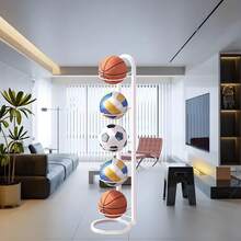 多功能白色篮球架，家用篮球收纳架 - 白色 - 查看 8