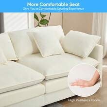 Puremind Modern 217.3'' Oversize U-Shaped Modular Sectional Sofa With 2 Ottomans,8-Seat Cloud Couch, Modern Chenille Sofa Sleeper Deep Seat Couches - 米色 - 查看 7