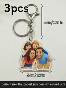 Customized Photo Keychain, Cute Keychain, Customizable Photo Bag Pendant, Unisex Keychain, Christmas Gift, Customized Cartoon Acrylic Keychain, Birthday Gift, Anniversary Gift, Gift For Friends, Family, Students, Moms, Boys, Girls, Personalized Gift - Style a - View 10