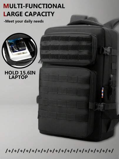 Outdoor Multi-Compartment Nylon Backpack For Men, Can Hold A 15.6-Inch Business Laptop Bag, Multi-Pocket Lightweight School Bag, Large-Capacity Travel Bag, Convenient Commuter Day Bag, Multi-Functional Book Bag, Suitable For Students, Junior High School, High School, Nurses, Teachers, Business People, Travel And Vacation, Business Trips, Daily Commuting, Shopping, Office, Dating, Hiking, Training, Work, Birthday Gift, Holiday Gift