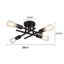 4-Head Iron Branch Ceiling Light, Minimalist Modern Design For Bedroom, Hallway, Corridor, Dining Room, Living Room - Multicolor - View 14