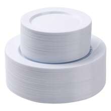 50/25/12 piezas Platos blancos de postre, platos de ensalada, platos de fruta, bandejas, platos, placas de circuito, fuentes de servir, platos de aperitivos de alta calidad, fáciles de limpiar y reutilizables, adecuados para contener fruta, ensalada, postres, aperitivos, excelentes para comidas diarias, barras de ensalada, fiestas de cumpleaños, banquetes, bodas, graduaciones, cenas de Navidad, versátiles para múltiples ocasiones