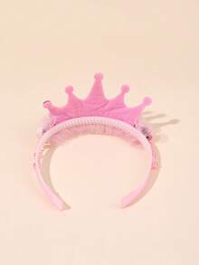 تاج من التول الوردي والأزرق 1 قطعة/2 قطعة، شريط شعر مزين بالزهور، إكسسوارات شعر أنيقة للبنات والمراهقات هدايا لحفلات عيد الميلاد