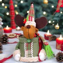 Christmas Candy Box, Cute Santa Claus Elk Doll Storage Container Decoration Present