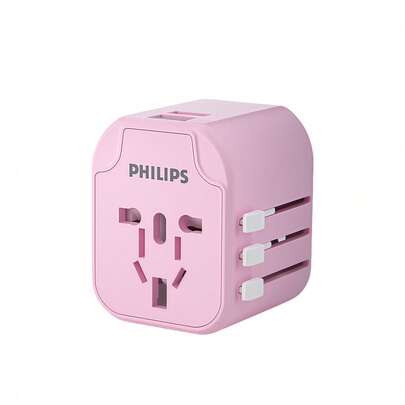 PHILIPS SPS1001A/93 Universal Adapter, Compatible With 200+ Countries And Regions, Portable And Foldable Design, Perfect For Traveling Or Studying Abroad, EU Type C Plug (220-240V)